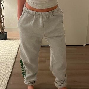 Mayfair Varsity Sweatpants – Heather Gray – Flat Waistband – No Drawstring – M/L